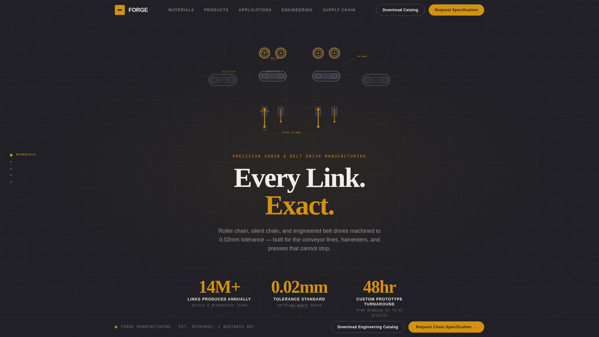 Forge - Precision Chainbelt Landing Page Template