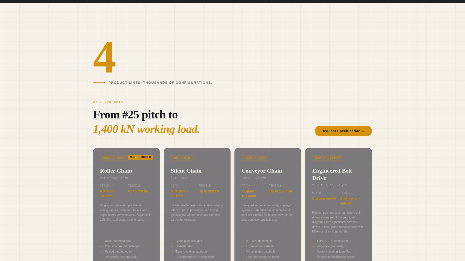 Forge - Precision Chainbelt Landing Page Template