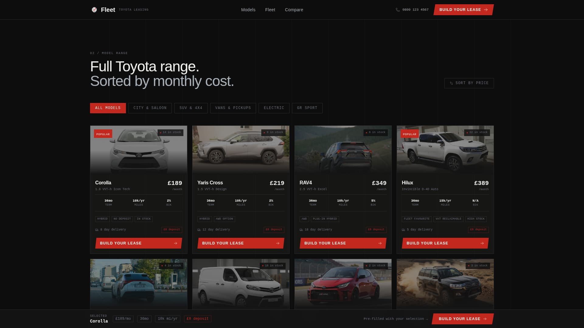 Fleet - Industrial Toyota Landing Page Template