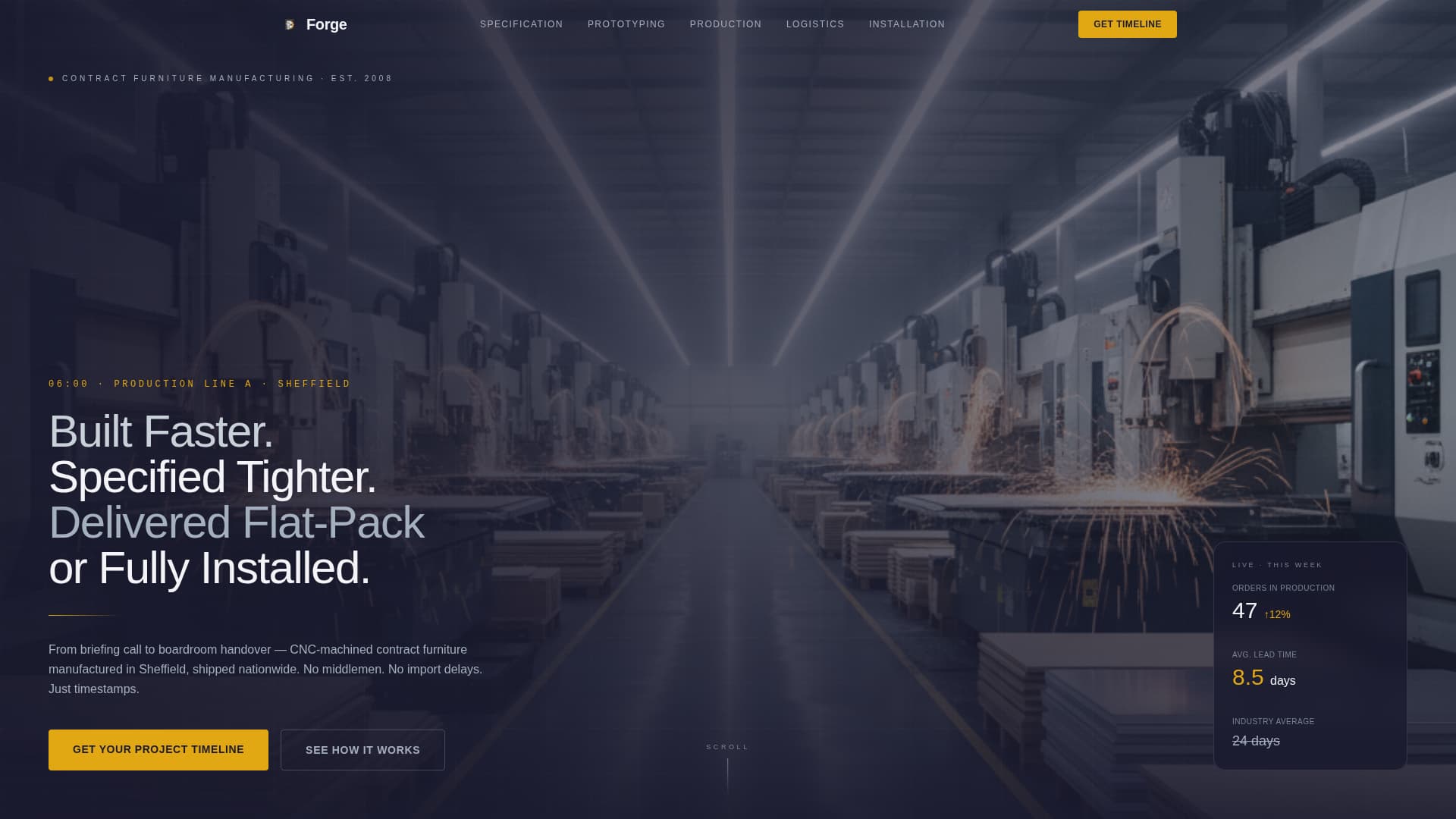 Forge - Precision Furniture Landing Page Template