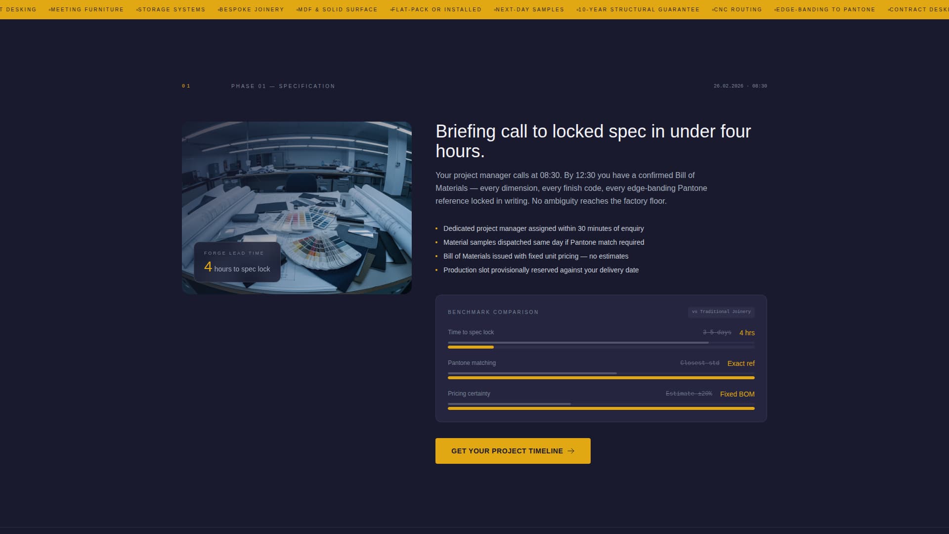 Forge - Precision Furniture Landing Page Template