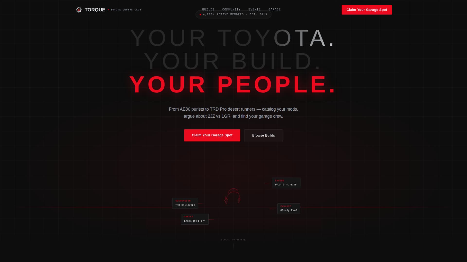 Torque - Cinematic Toyota Landing Page Template