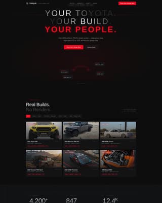 Torque - Cinematic Toyota Landing Page Template