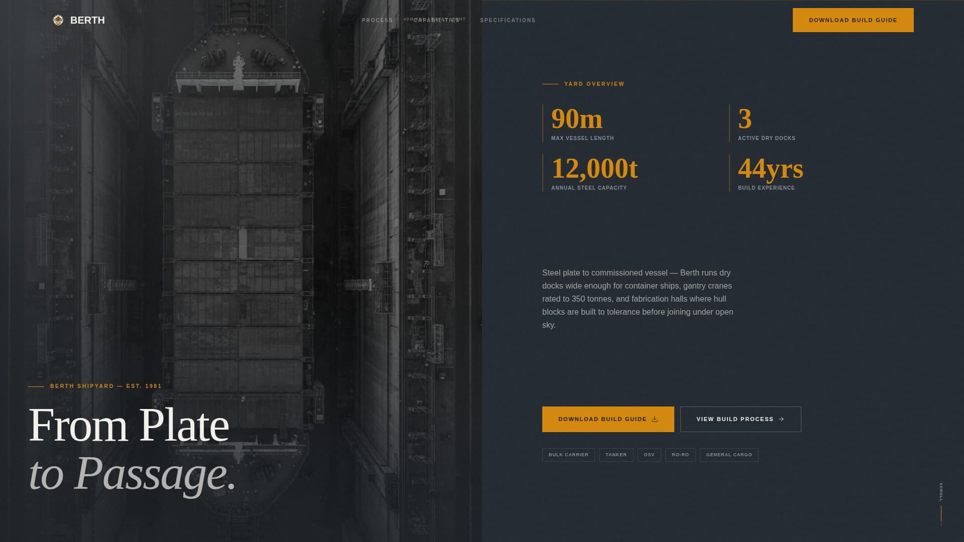 Berth - Precision Shipyard Landing Page Template