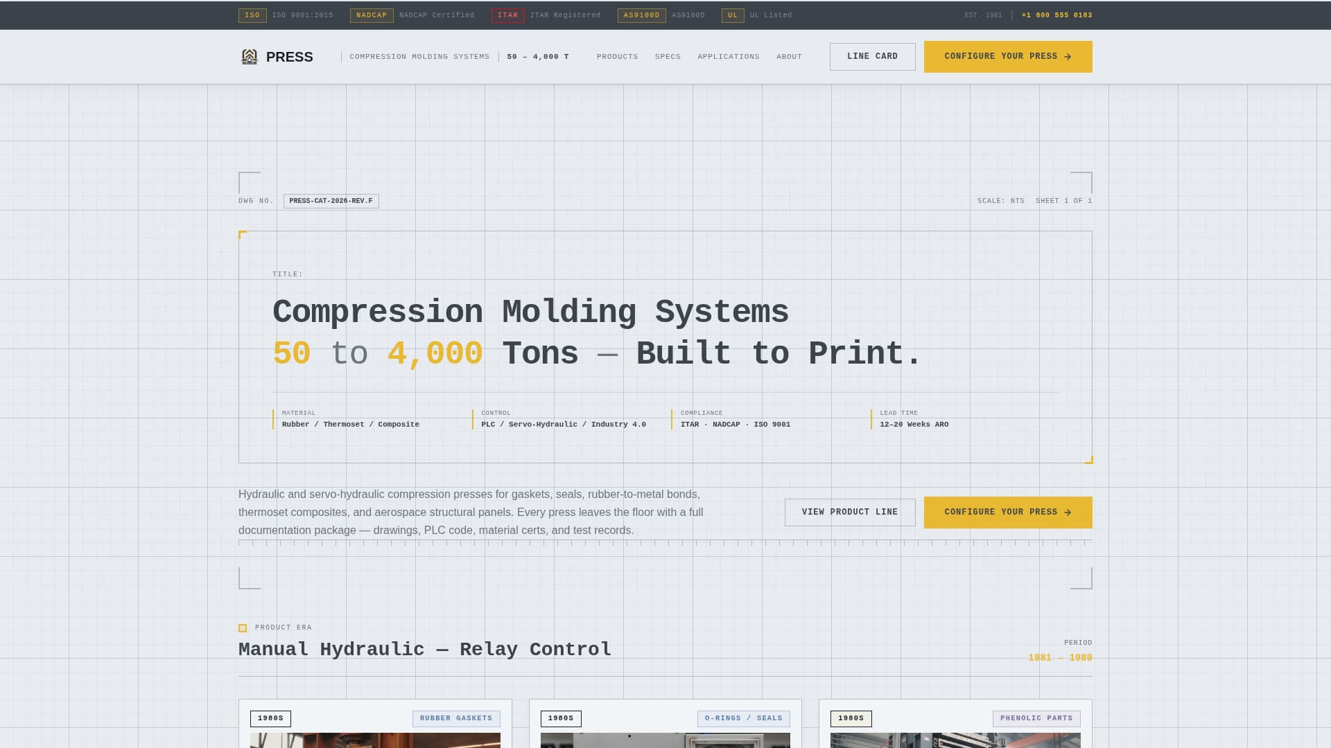 Press - Precision Molding Landing Page Template