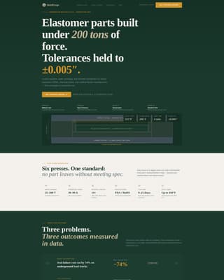 Moldforge - Precision Elastomer Landing Page Template
