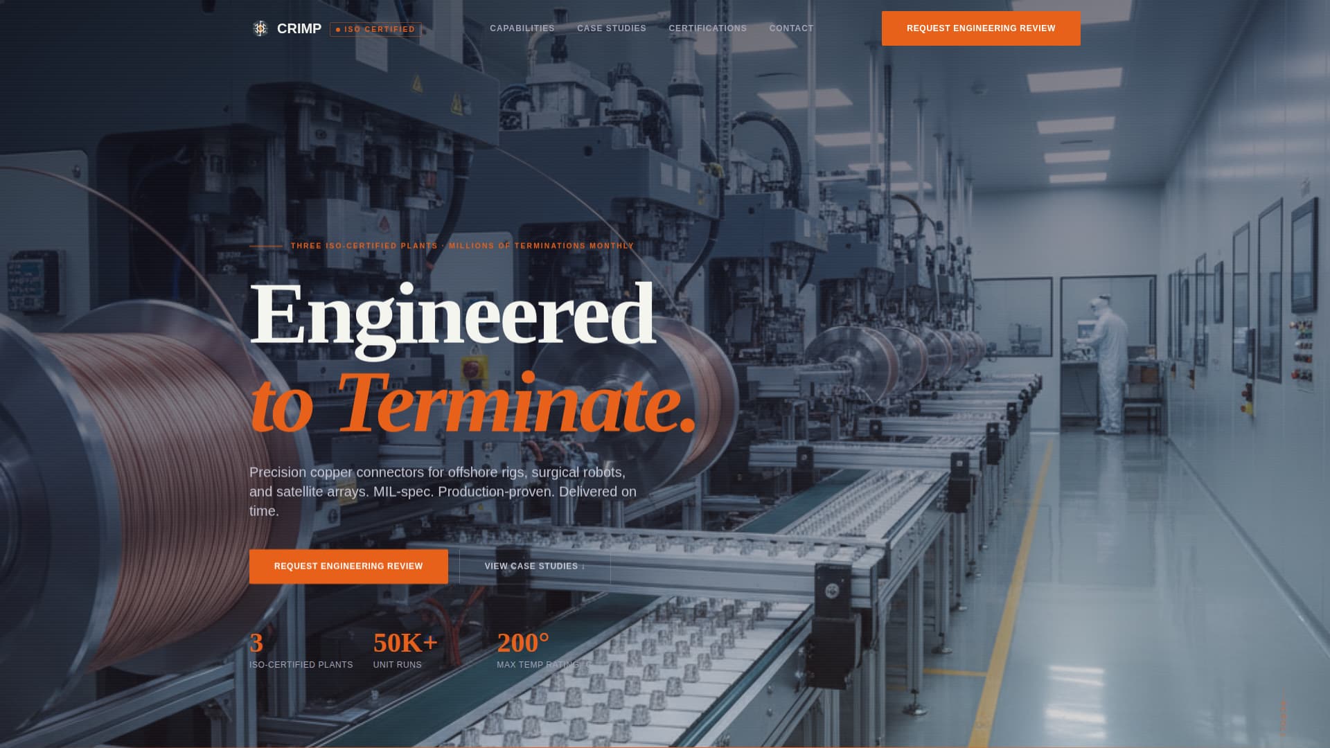 Crimp - Precision Connector Landing Page Template