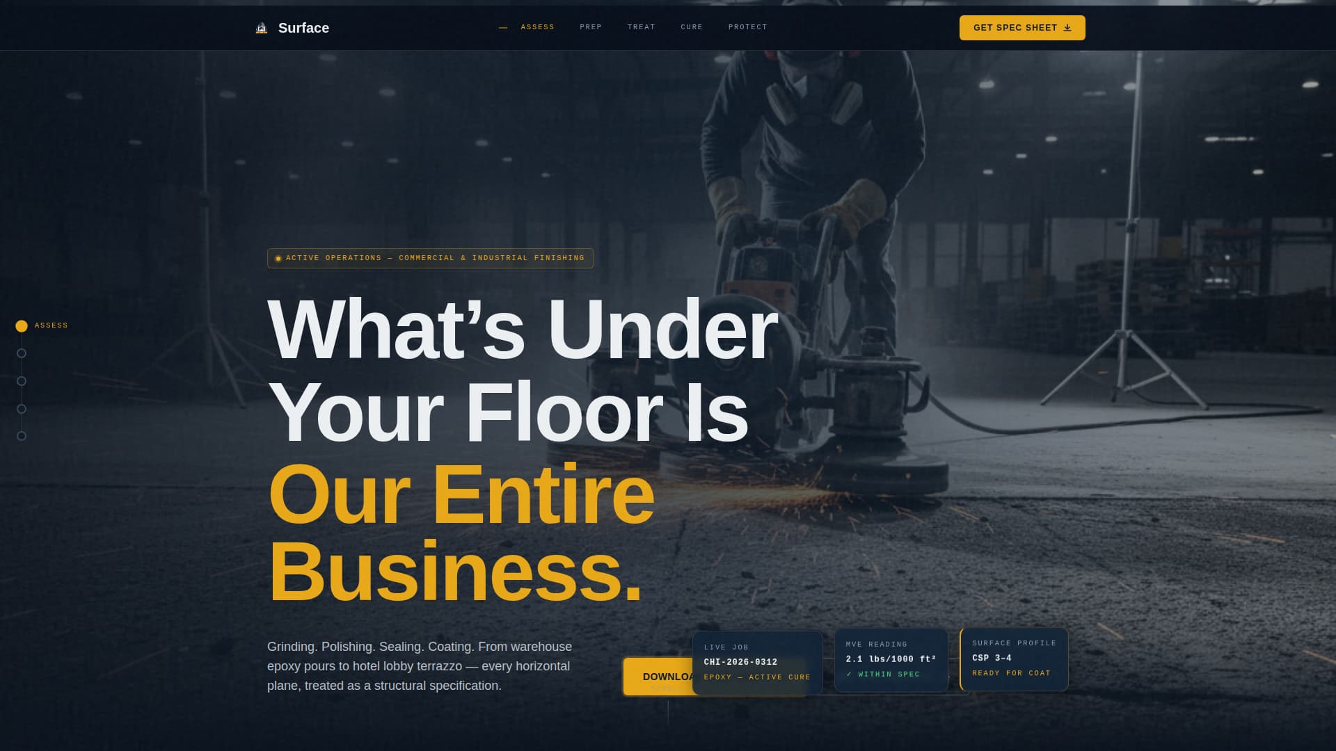 Surface - Precision Finishing Landing Page Template