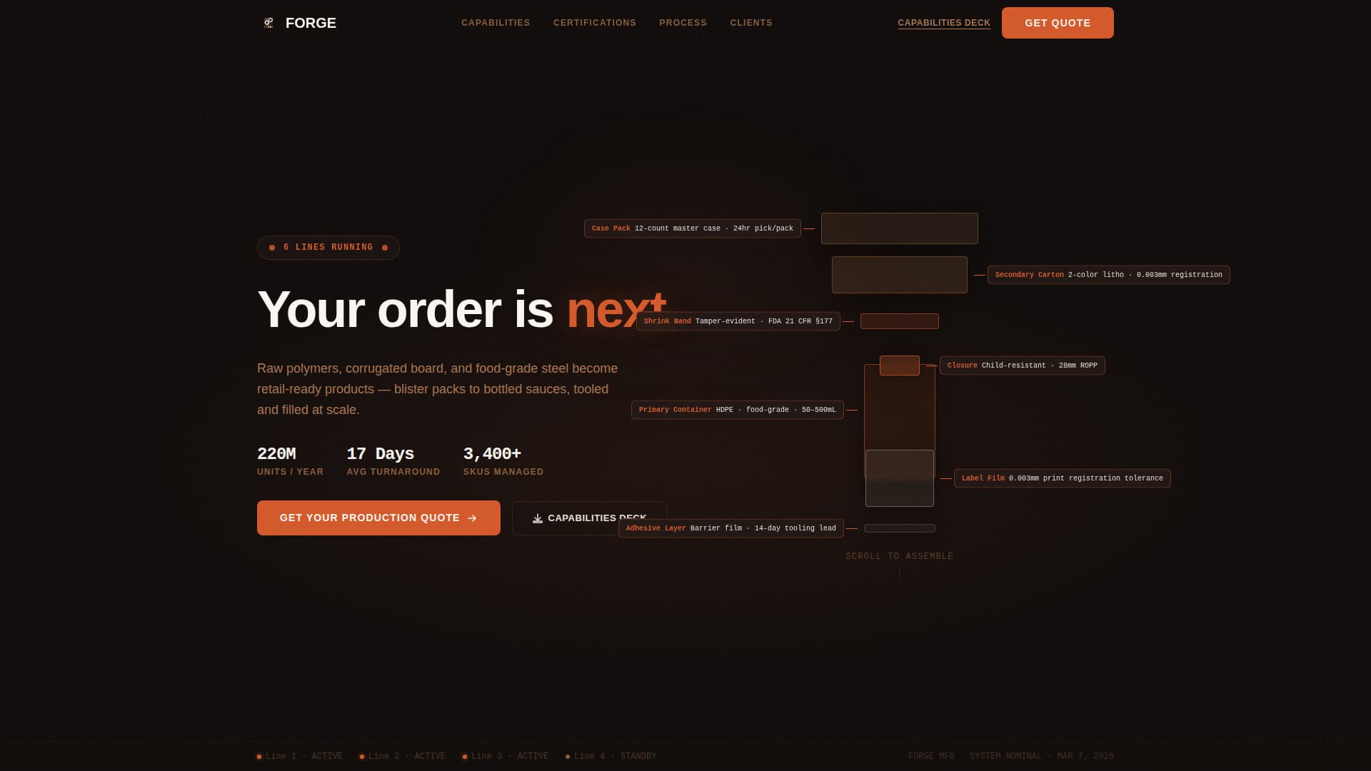 Build — Mighty Industrial Production Landing Page Template