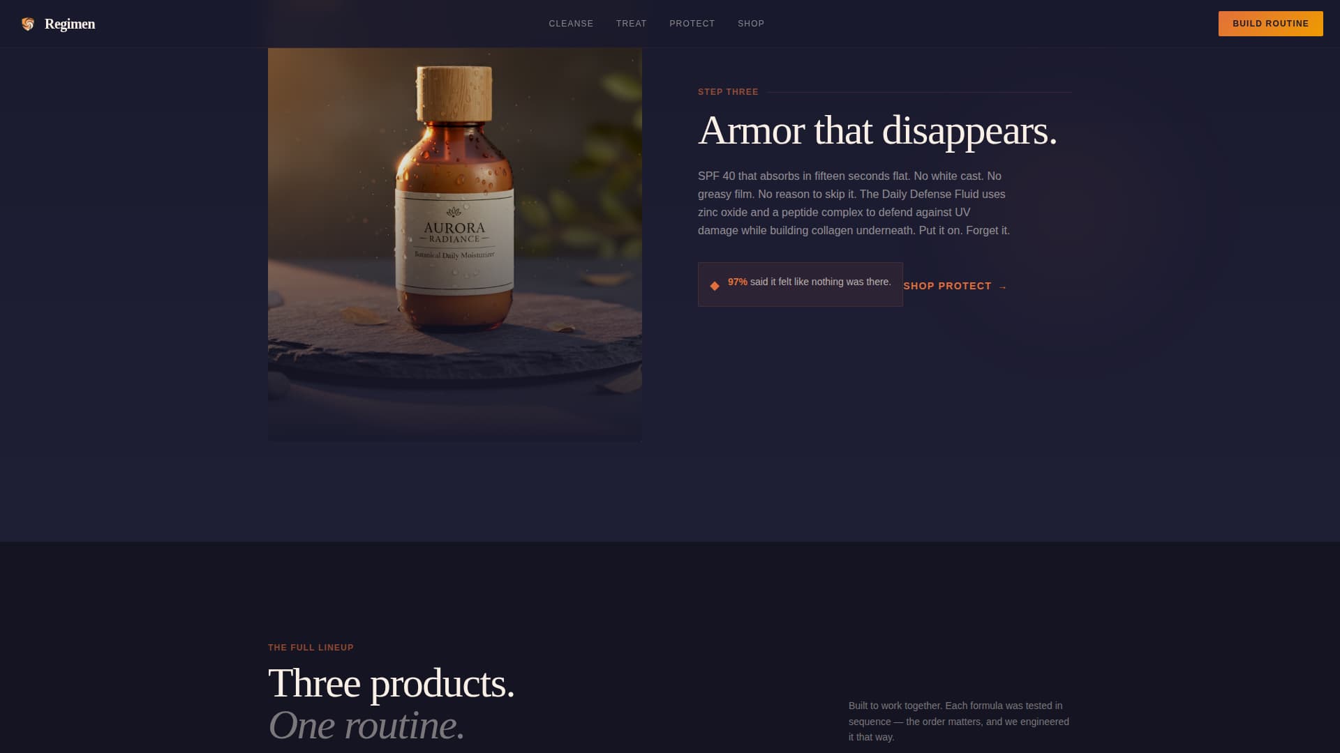 Regimen - Cinematic Grooming Landing Page Template