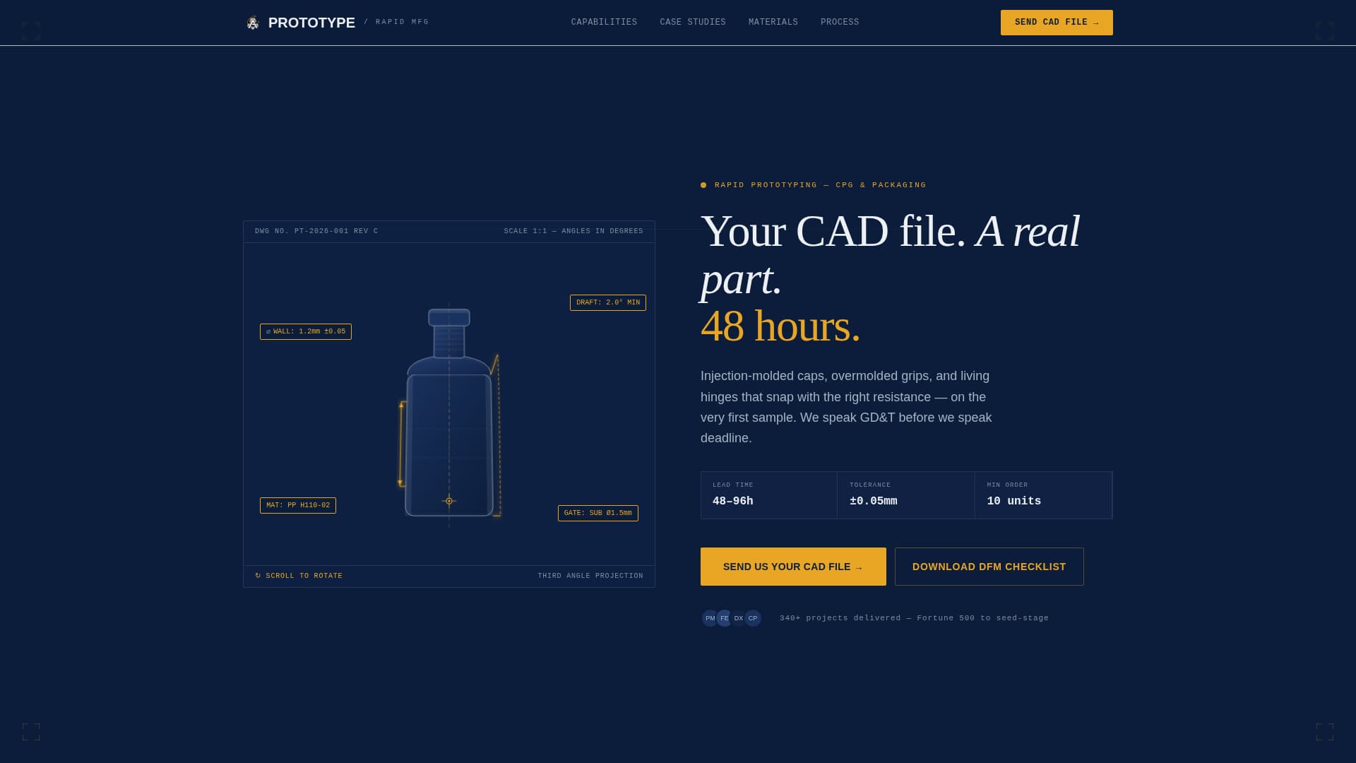 Prototype - Precision Manufacturing Landing Page Template