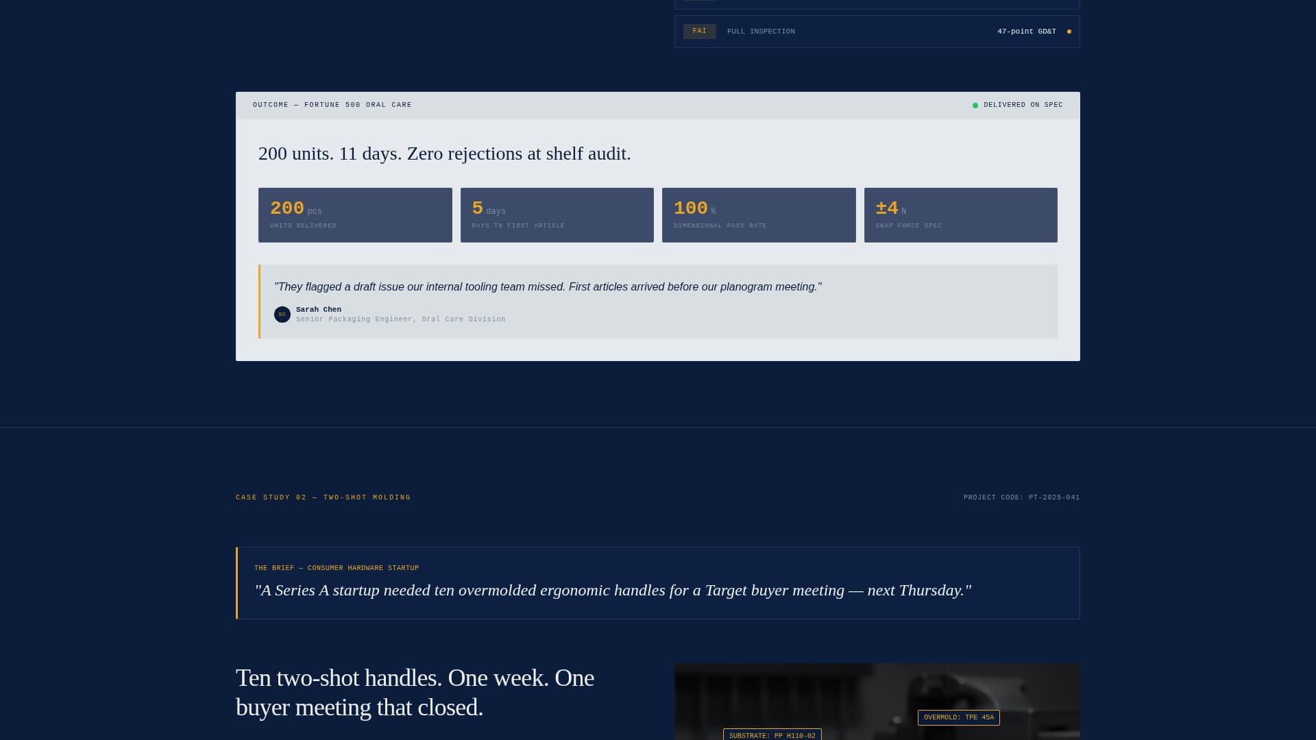 Prototype - Precision Manufacturing Landing Page Template