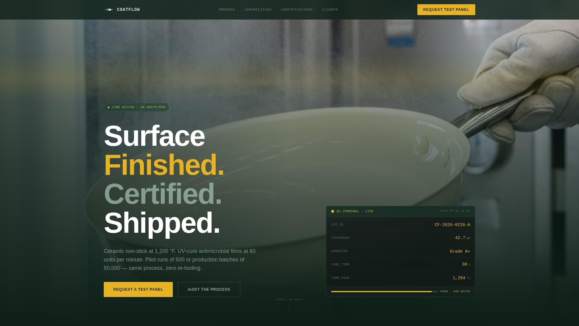 Coatflow - Precision Finishing Landing Page Template