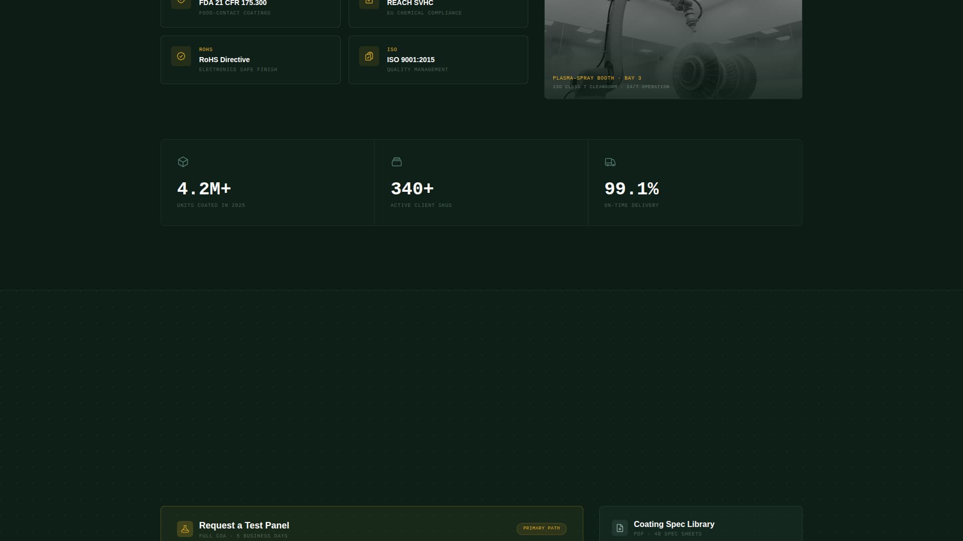 Coatflow - Precision Finishing Landing Page Template