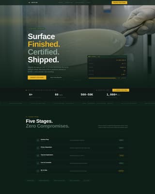 Coatflow - Precision Finishing Landing Page Template