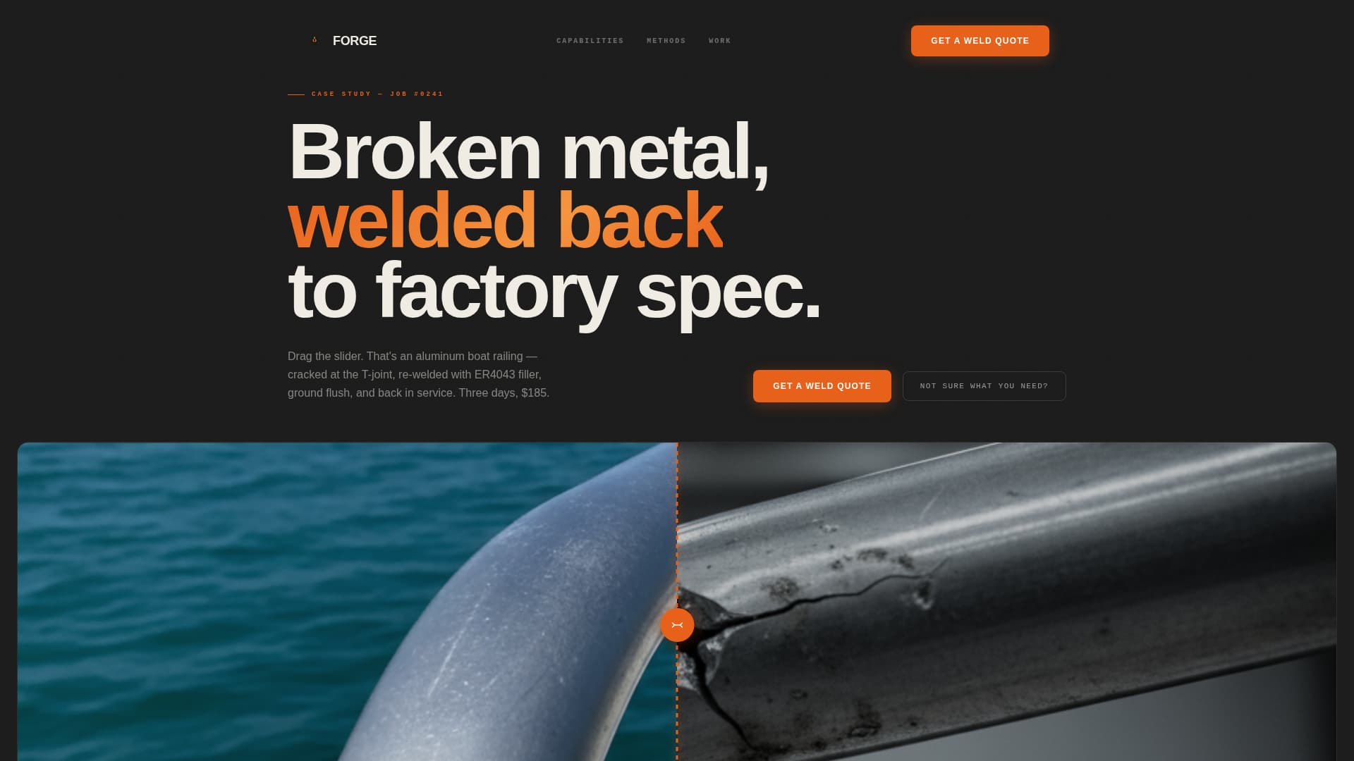 Forge - Industrial Welding Landing Page Template