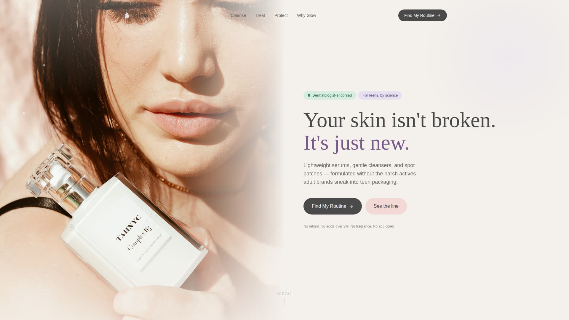 Glow - Radiant Teen Landing Page Template