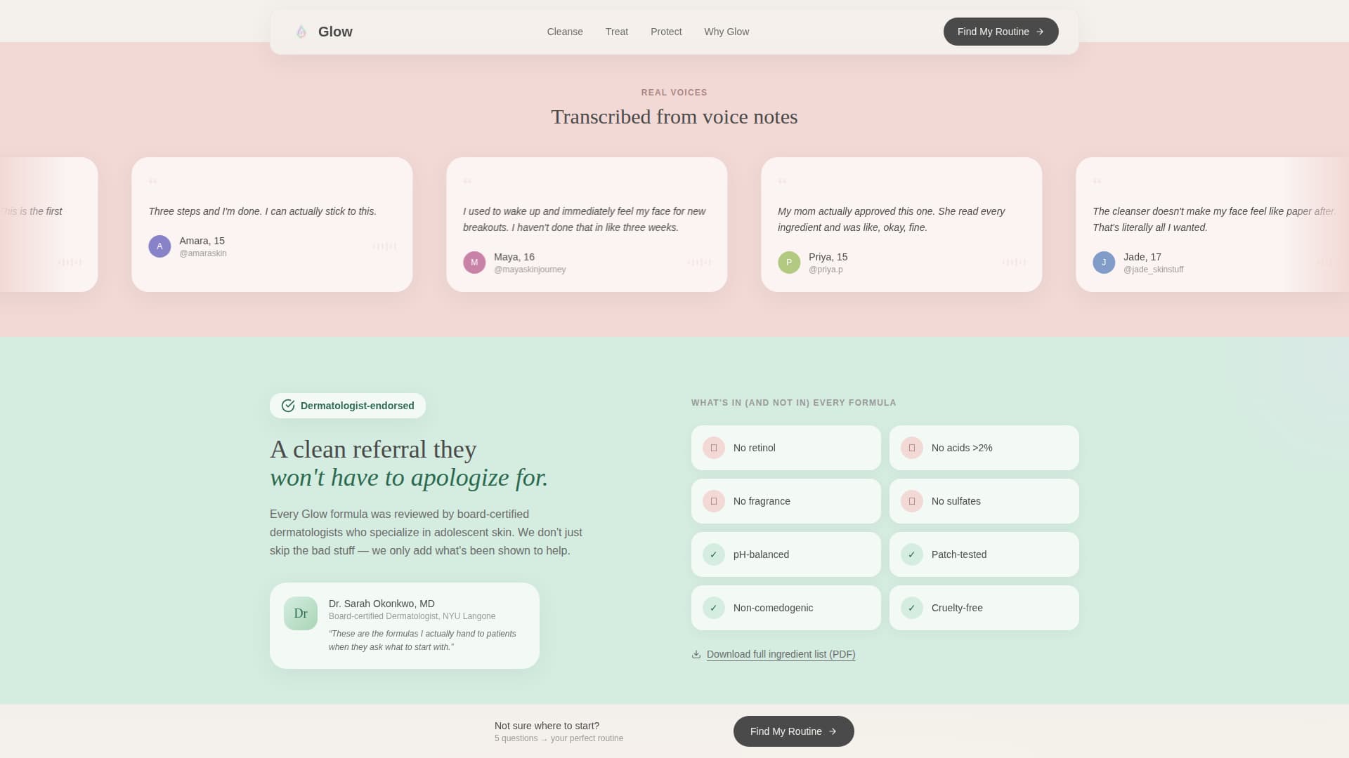 Glow - Radiant Teen Landing Page Template