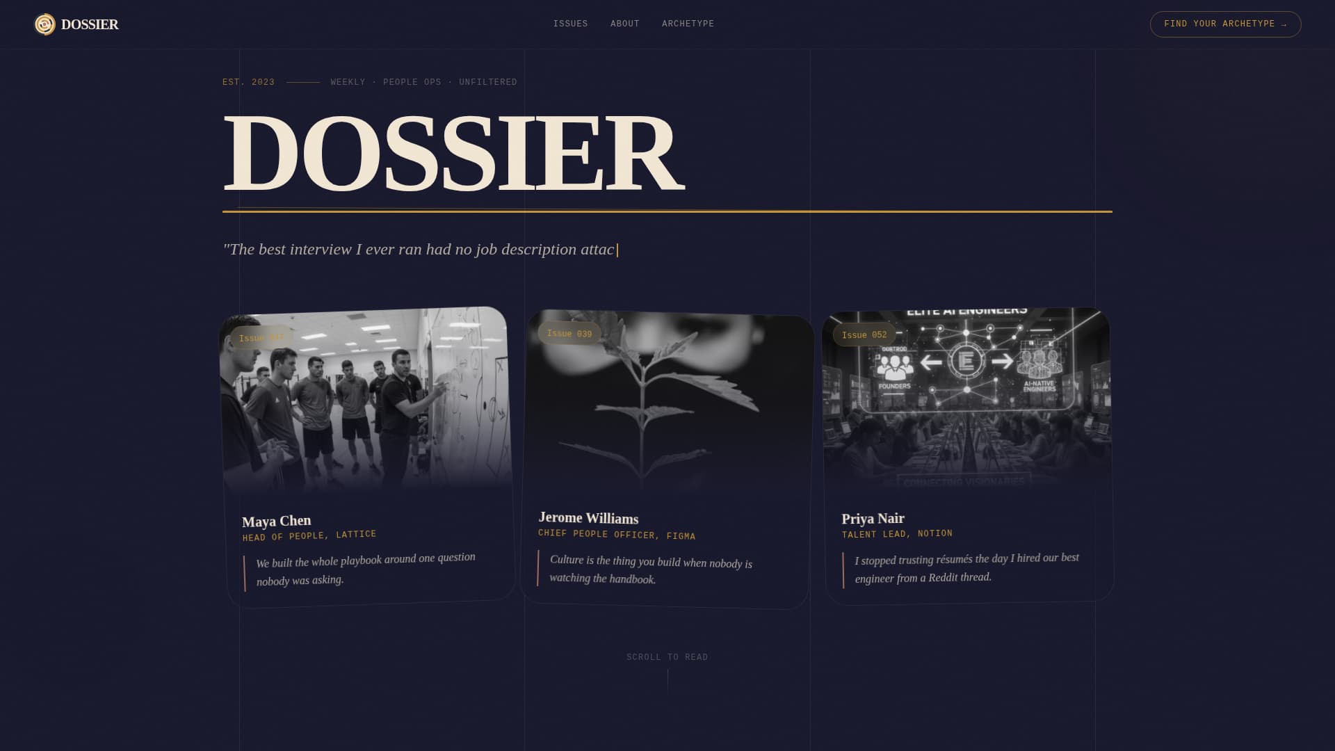 Dossier - Compelling HR Newsletter Landing Page Template