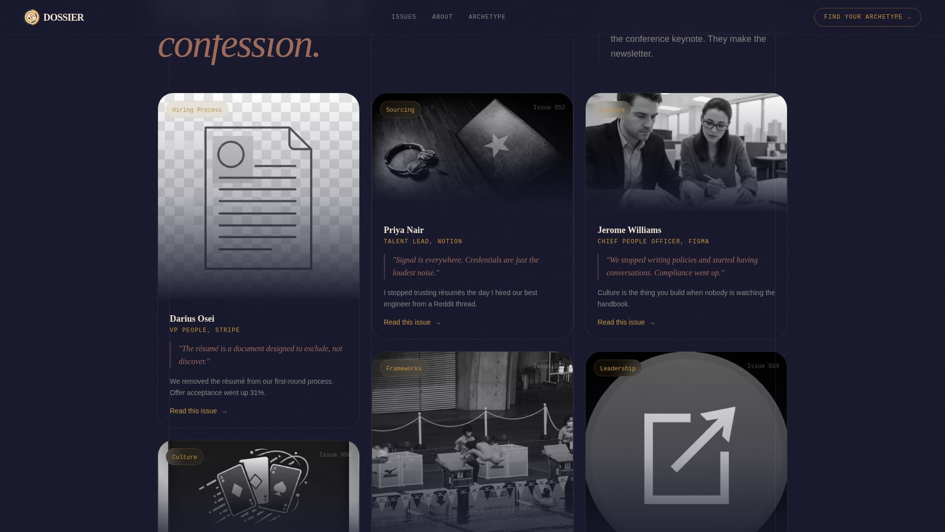 Dossier - Compelling HR Newsletter Landing Page Template