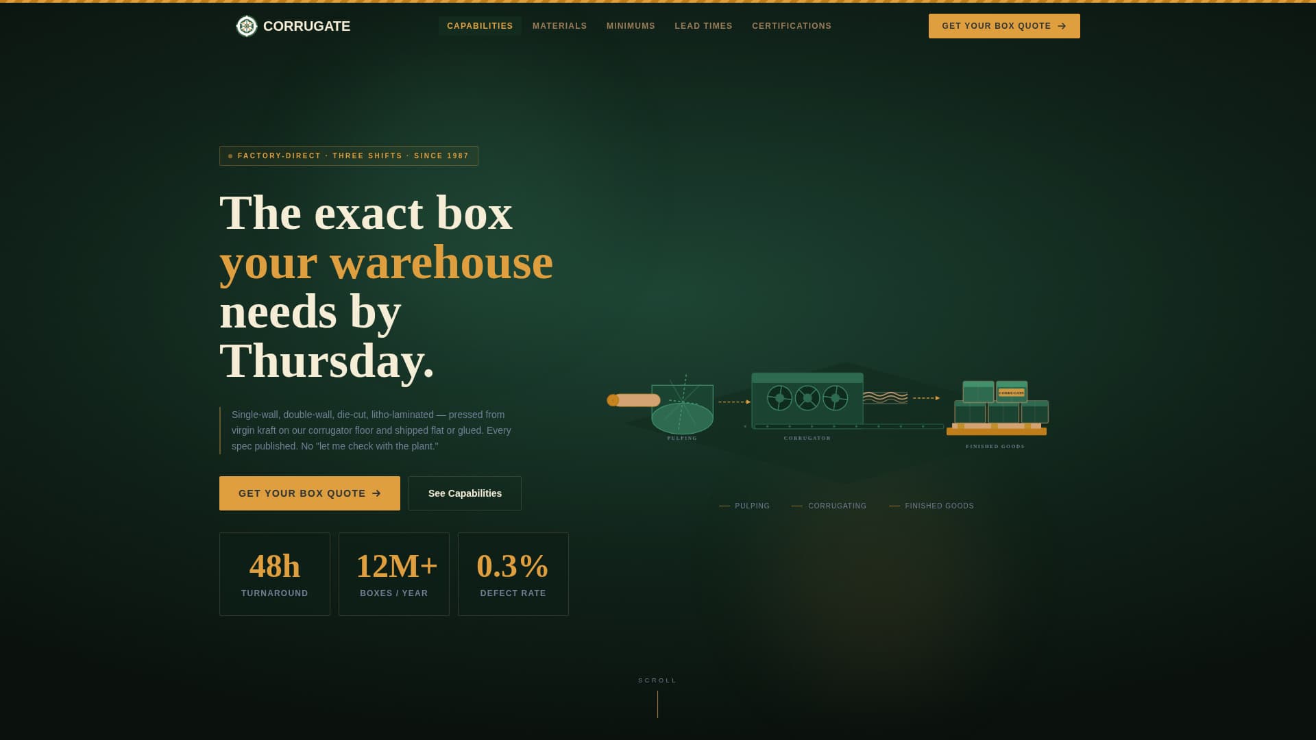 Corrugate - Precision Packaging Landing Page Template