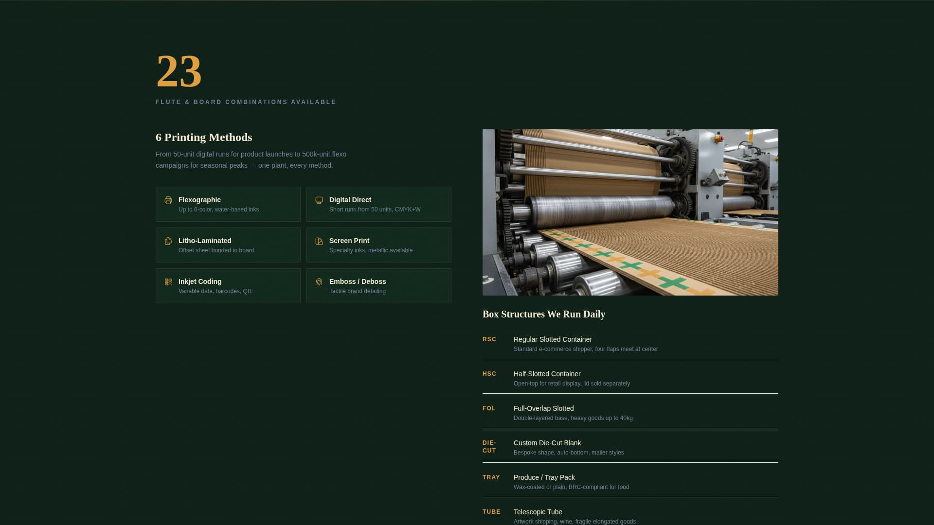 Corrugate - Precision Packaging Landing Page Template