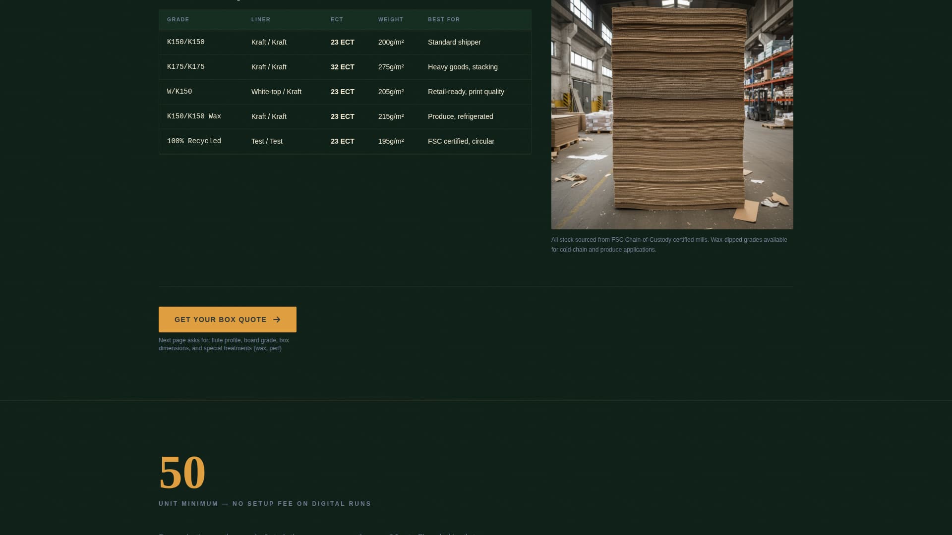 Corrugate - Precision Packaging Landing Page Template