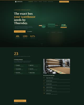 Corrugate - Precision Packaging Landing Page Template