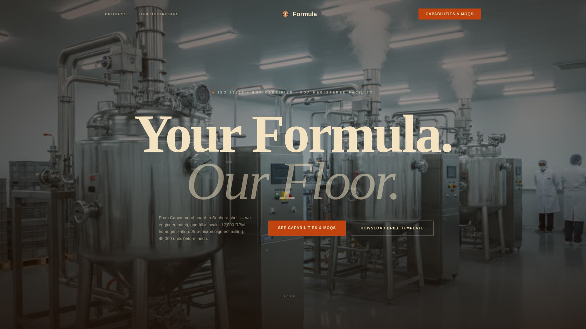 Cosmetic - Modern Manufacturing Landing Page Template