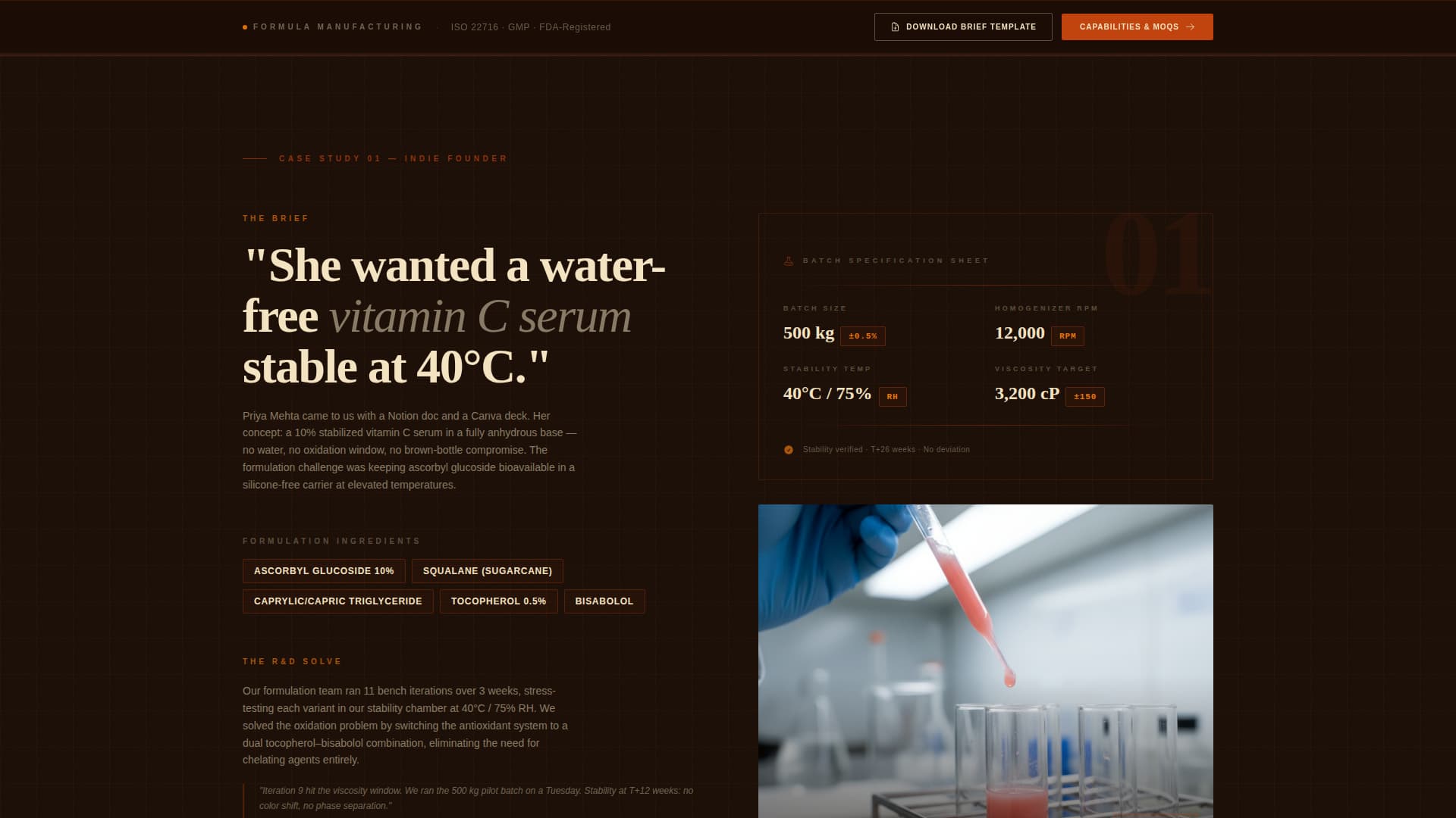 Cosmetic - Modern Manufacturing Landing Page Template