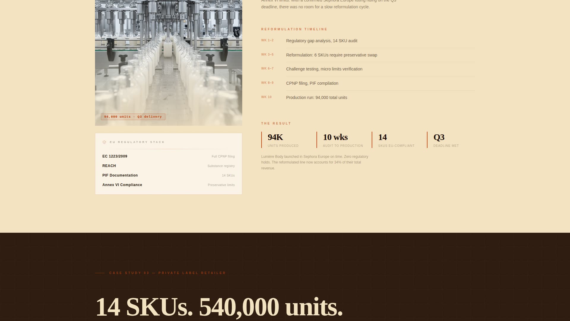 Cosmetic - Modern Manufacturing Landing Page Template