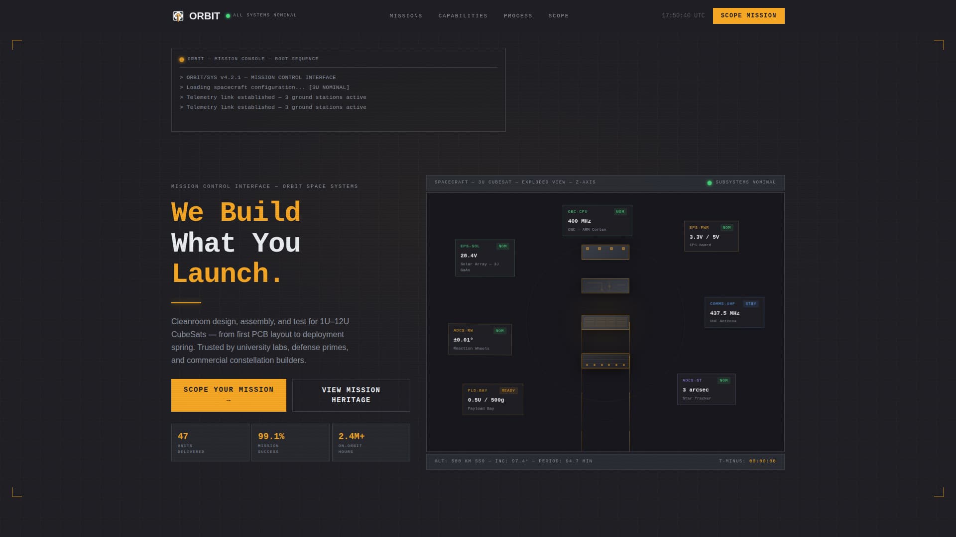 Orbit - Precision Cubesat Landing Page Template