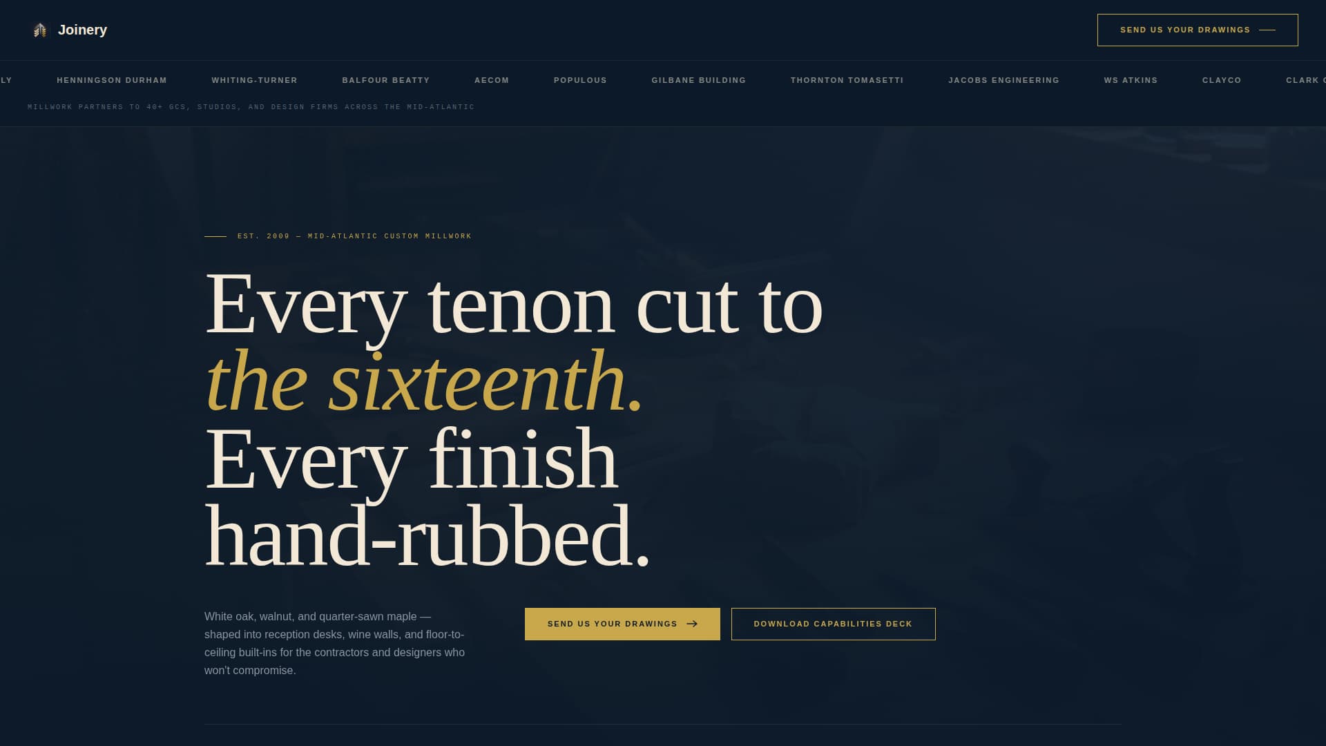 Joinery - Precision Millwork Landing Page Template
