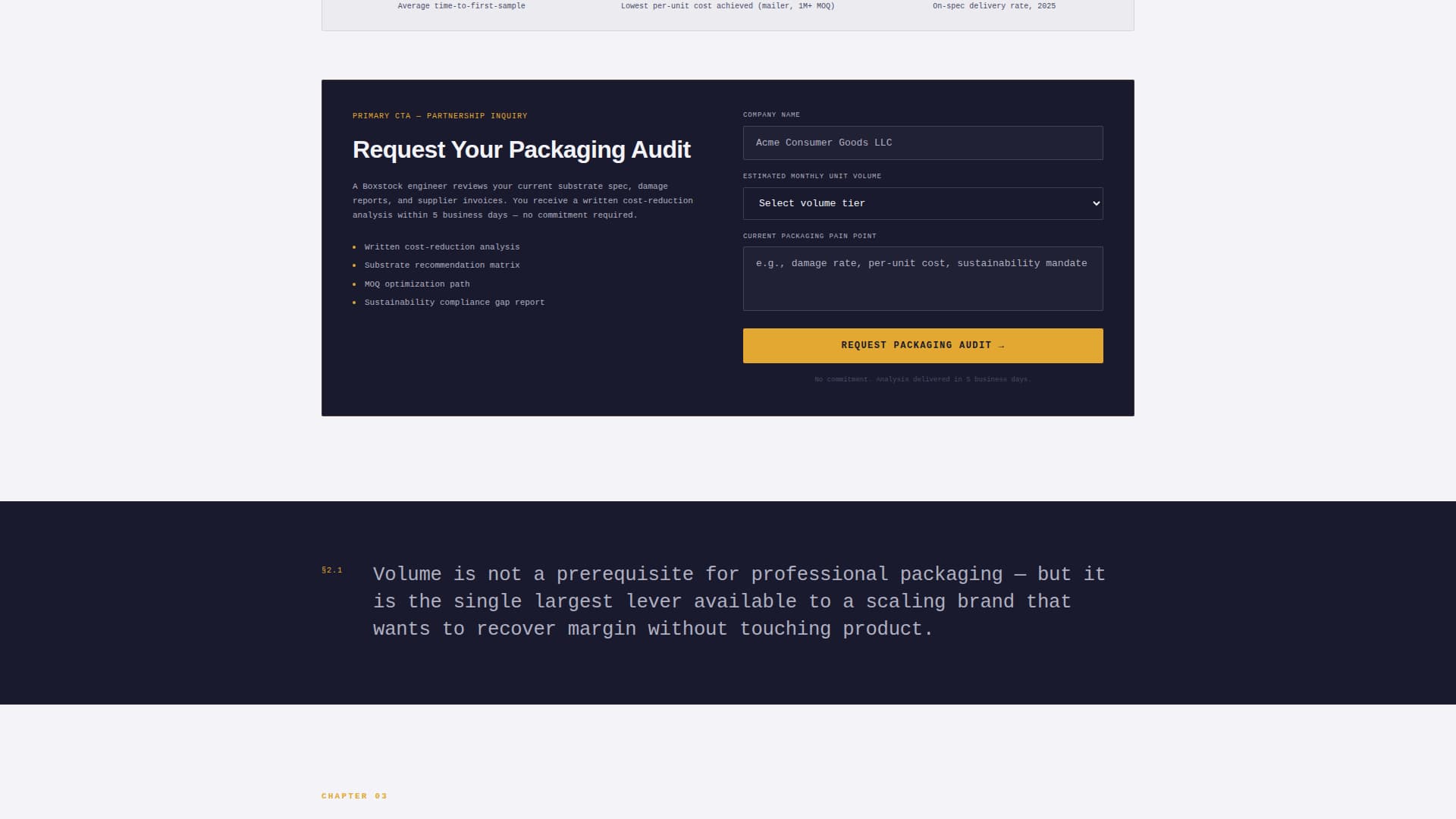 Boxstock - Authoritative Packaging Landing Page Template