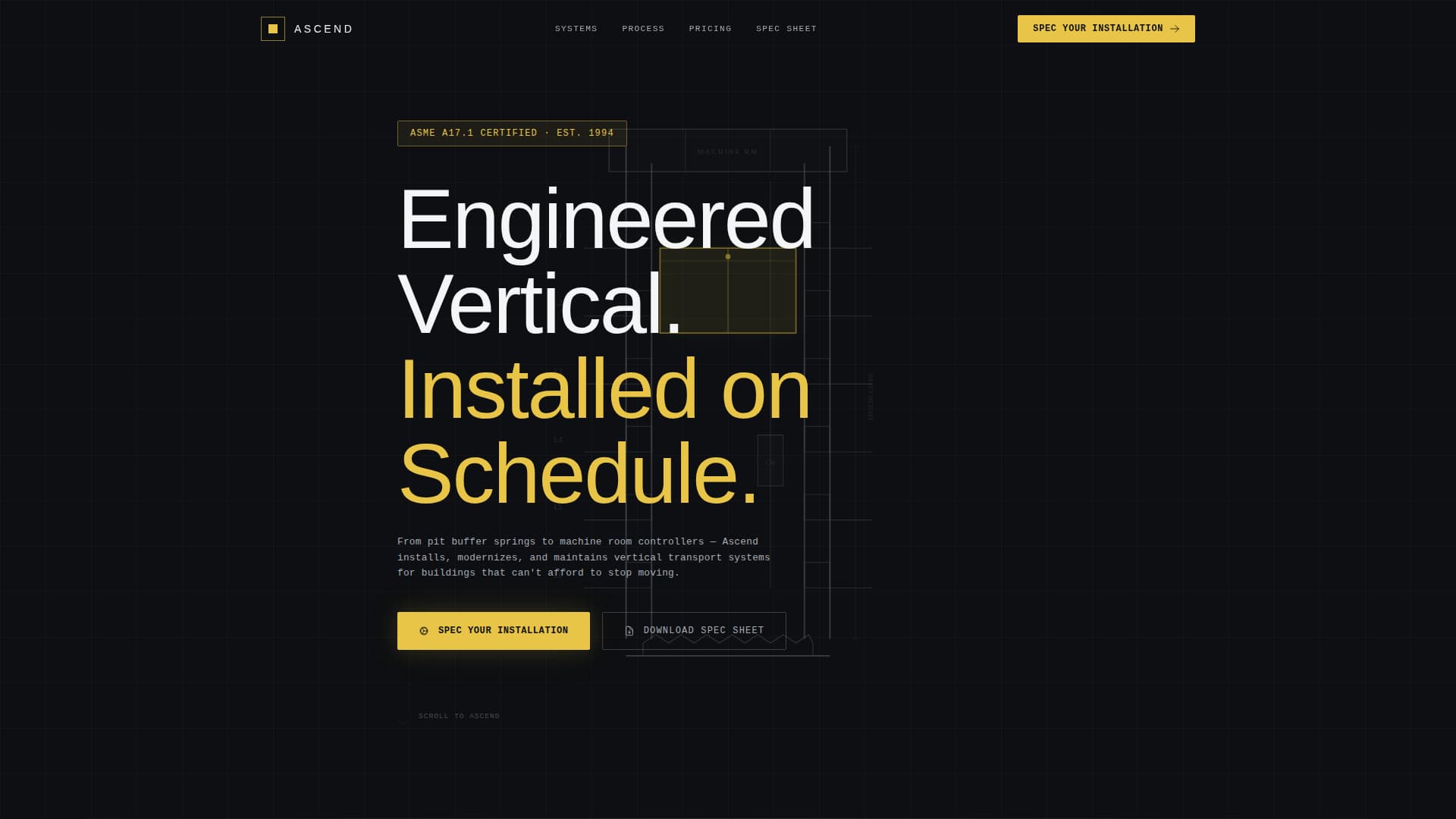 Ascend — Trusted Lift Maintenance Landing Page Template