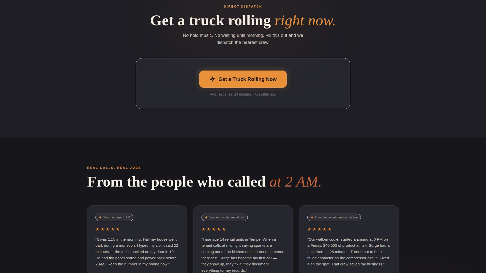 Surge - Rapid Electrical Landing Page Template