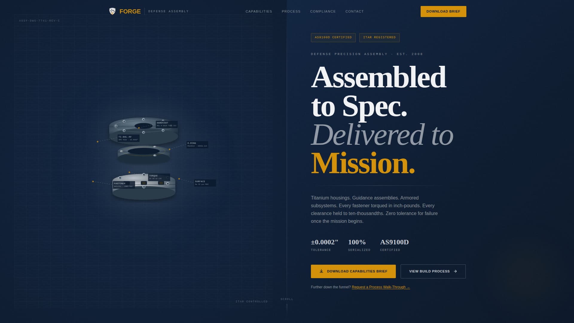 Forge - Precision Defense Landing Page Template