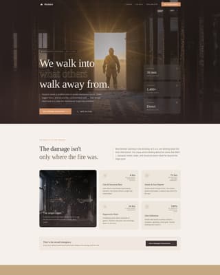 Restore - Trusted Firedamage Landing Page Template
