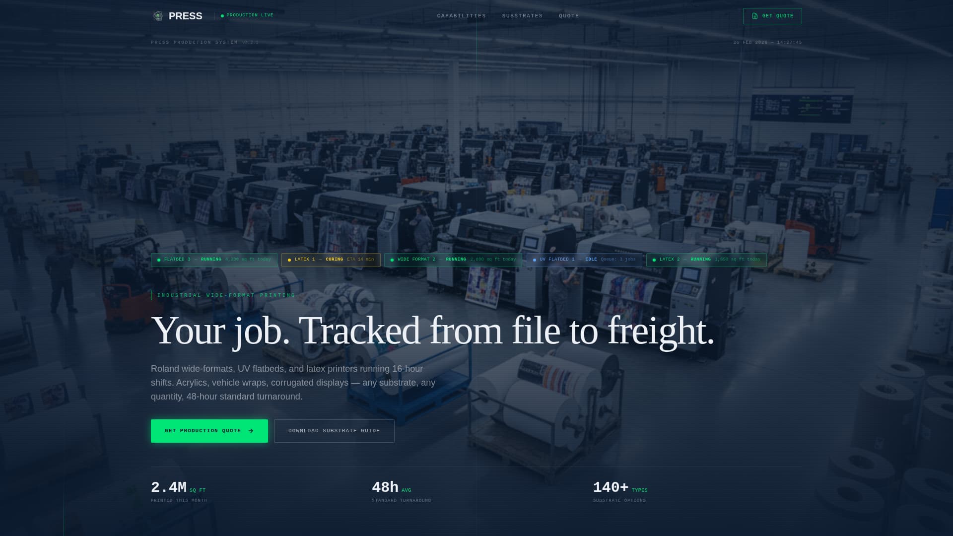 Press - Precision Digital Printing Landing Page Template