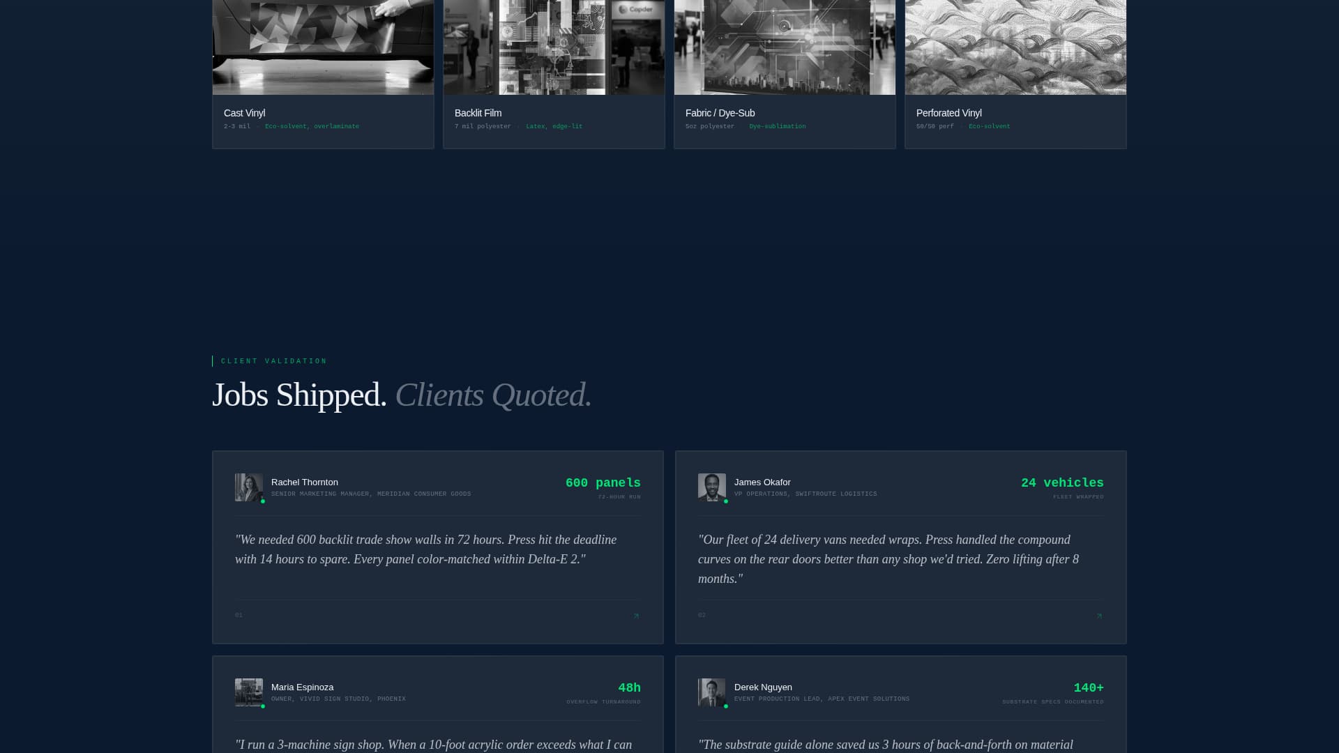 Press - Precision Digital Printing Landing Page Template