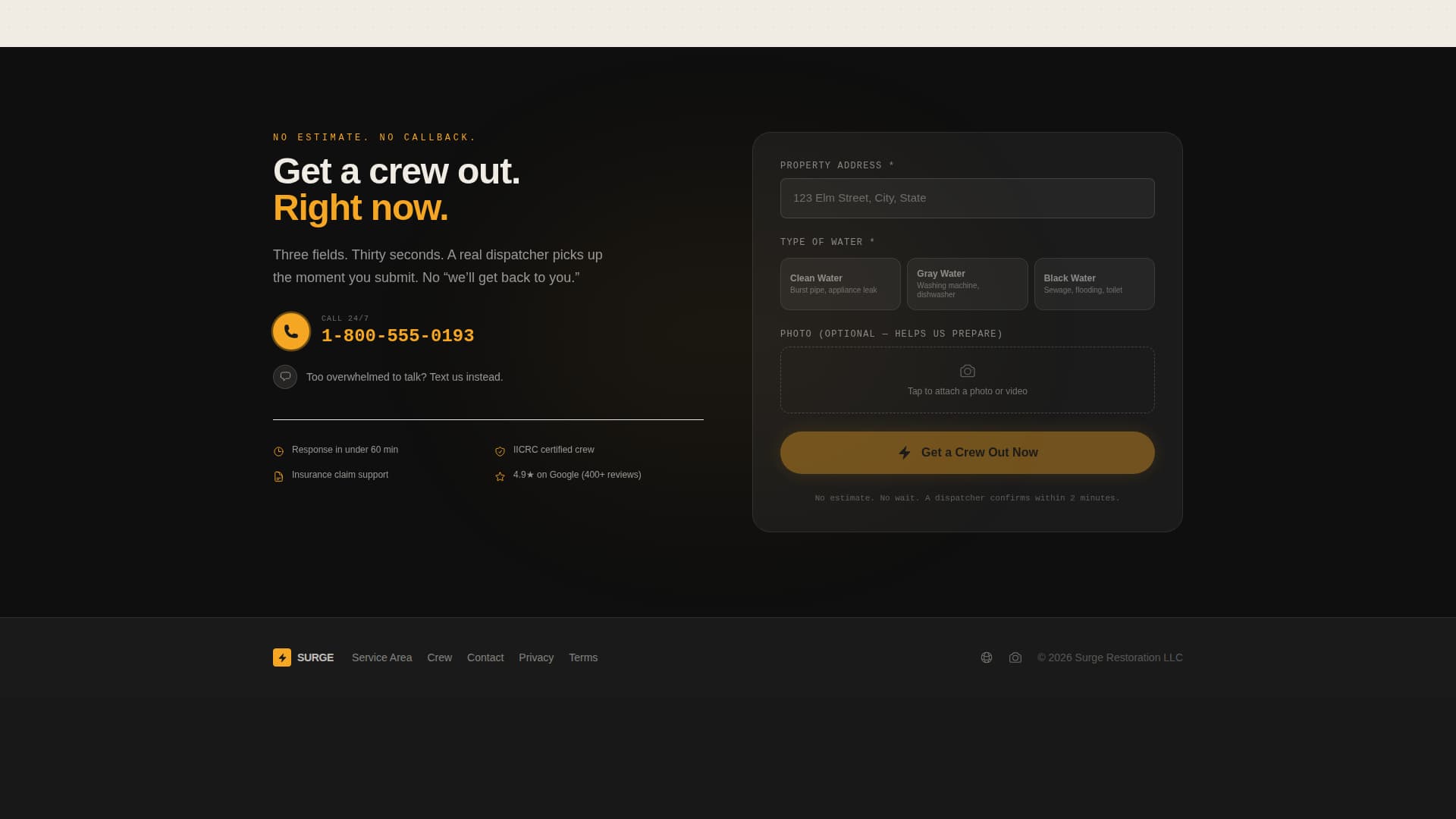 Surge - Rapid Floodcleanup Landing Page Template