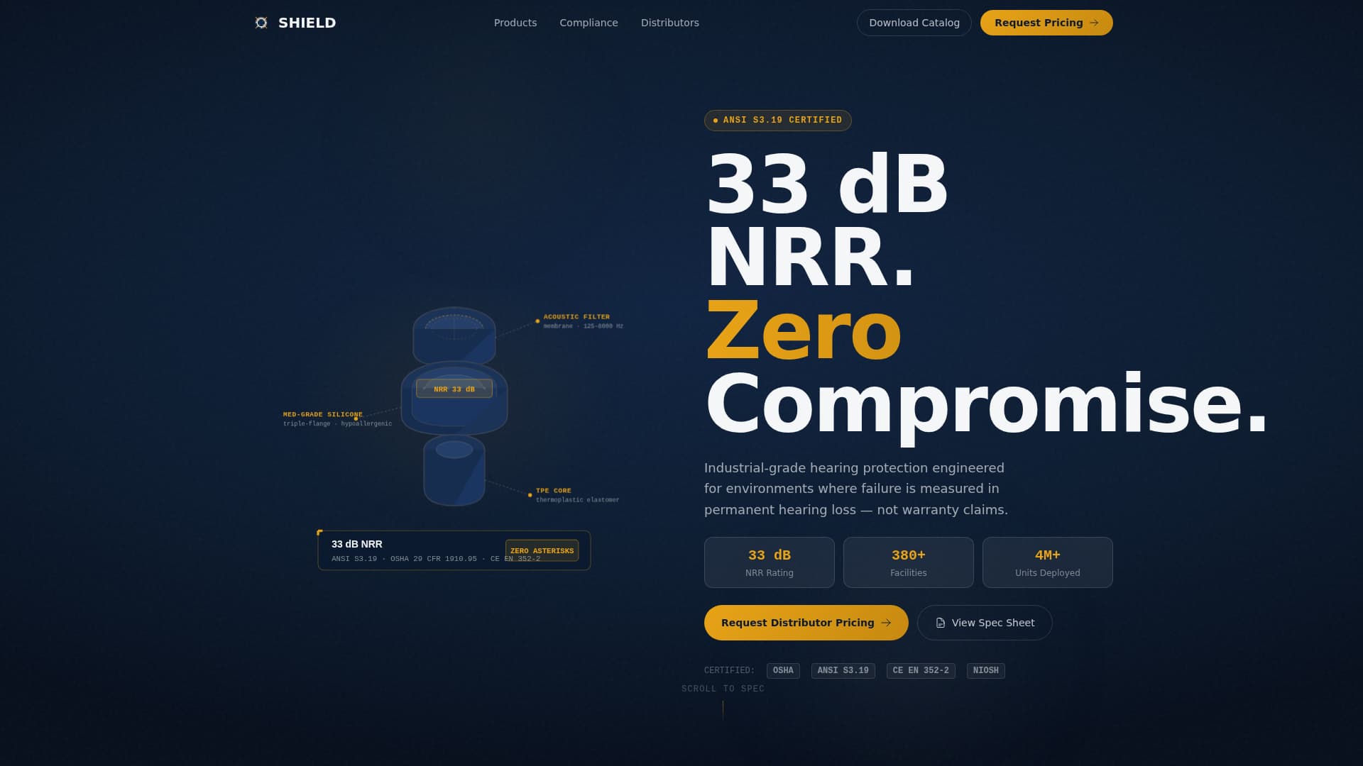 Shield - Precision Earprotection Landing Page Template
