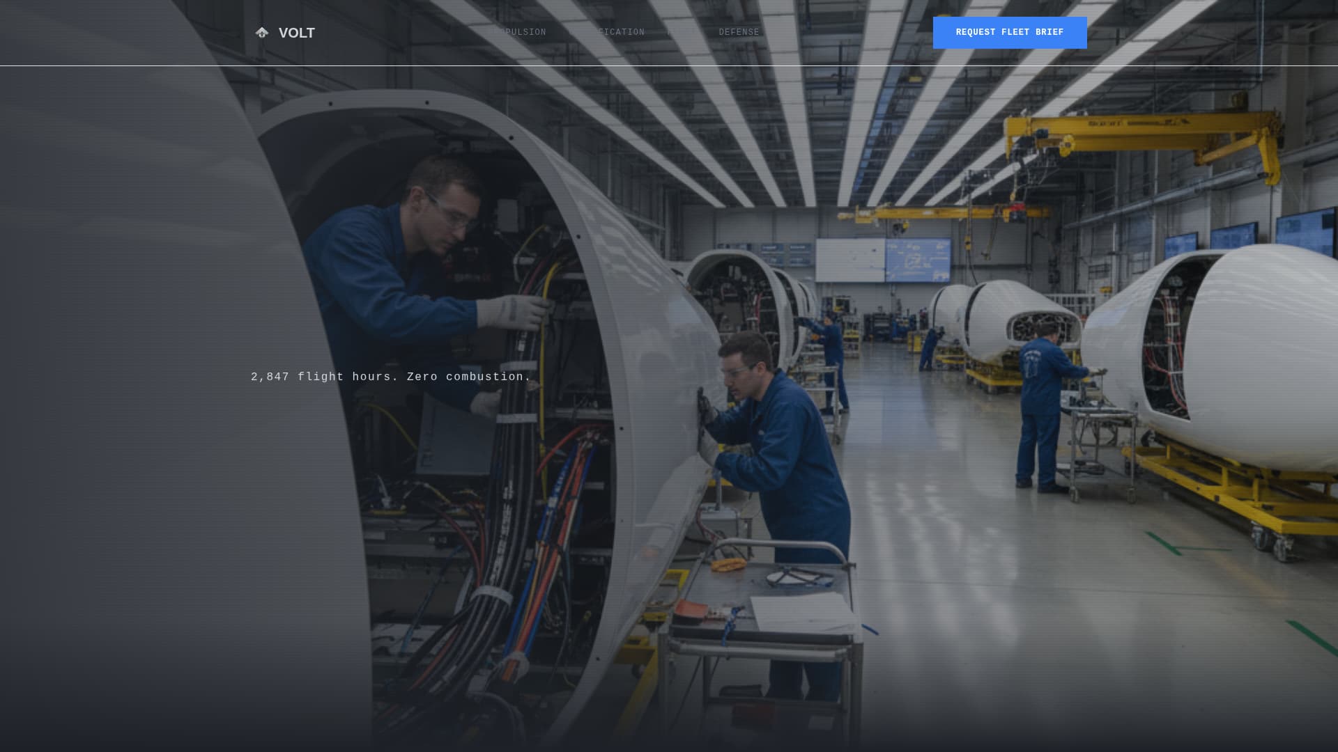 Volt - Precision Aircraft Landing Page Template