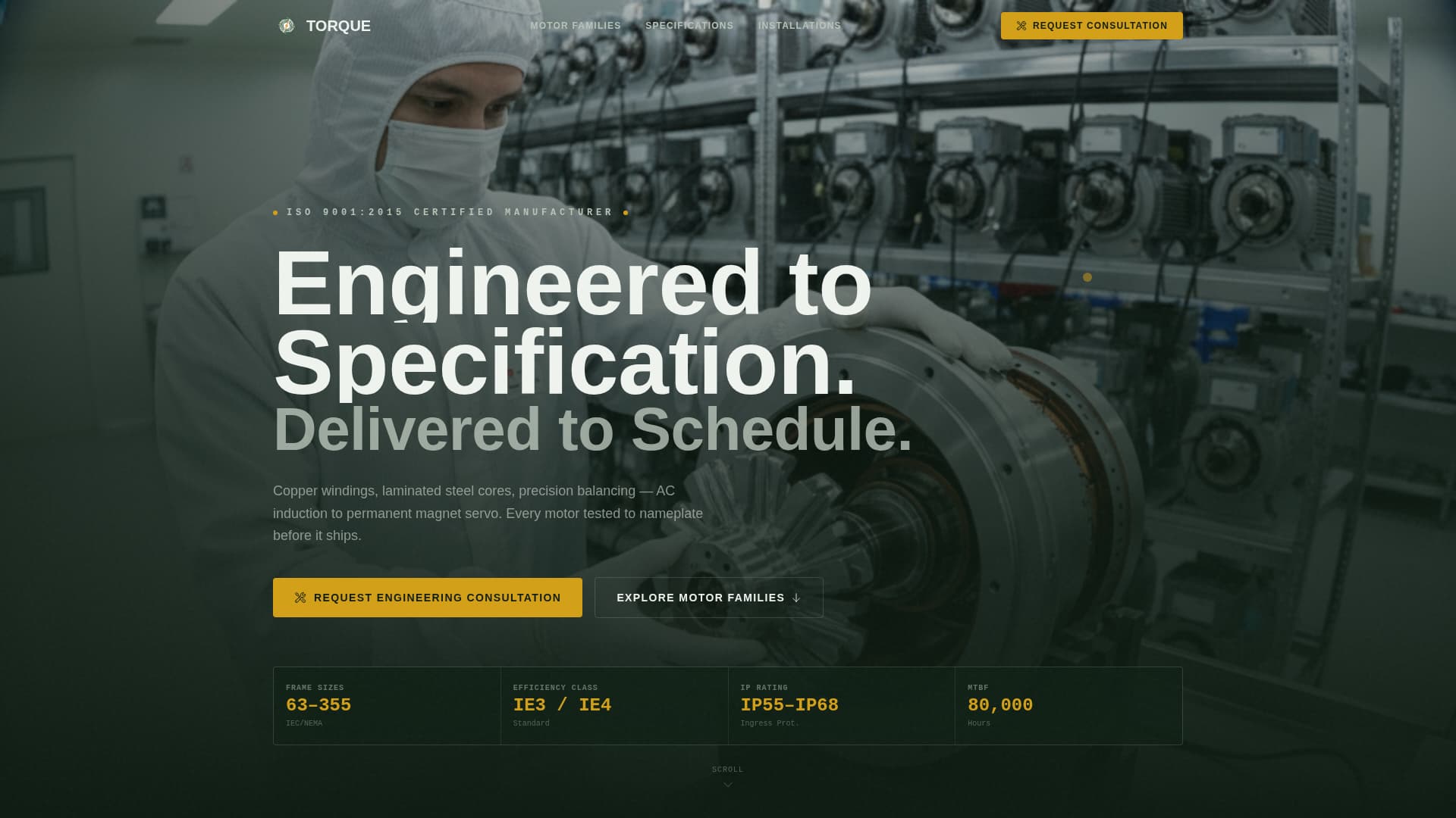 Torque - Precision Motor Landing Page Template