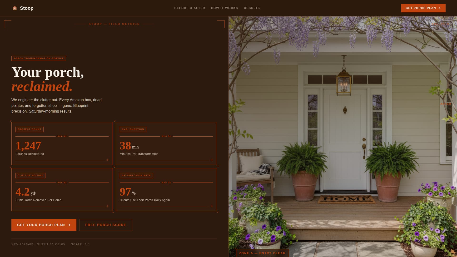 Stoop - Transformative Porchdeclutter Landing Page Template