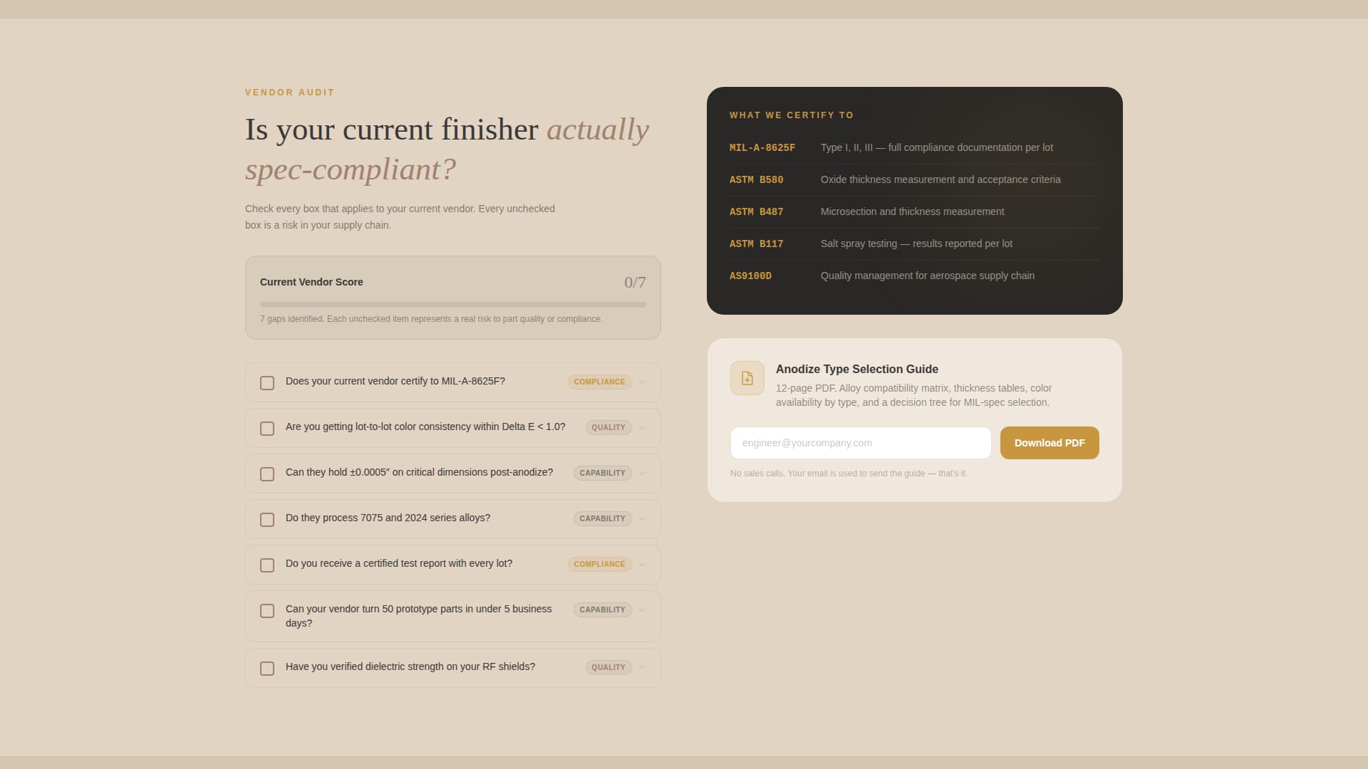 Anodize - Precision Electronics Landing Page Template