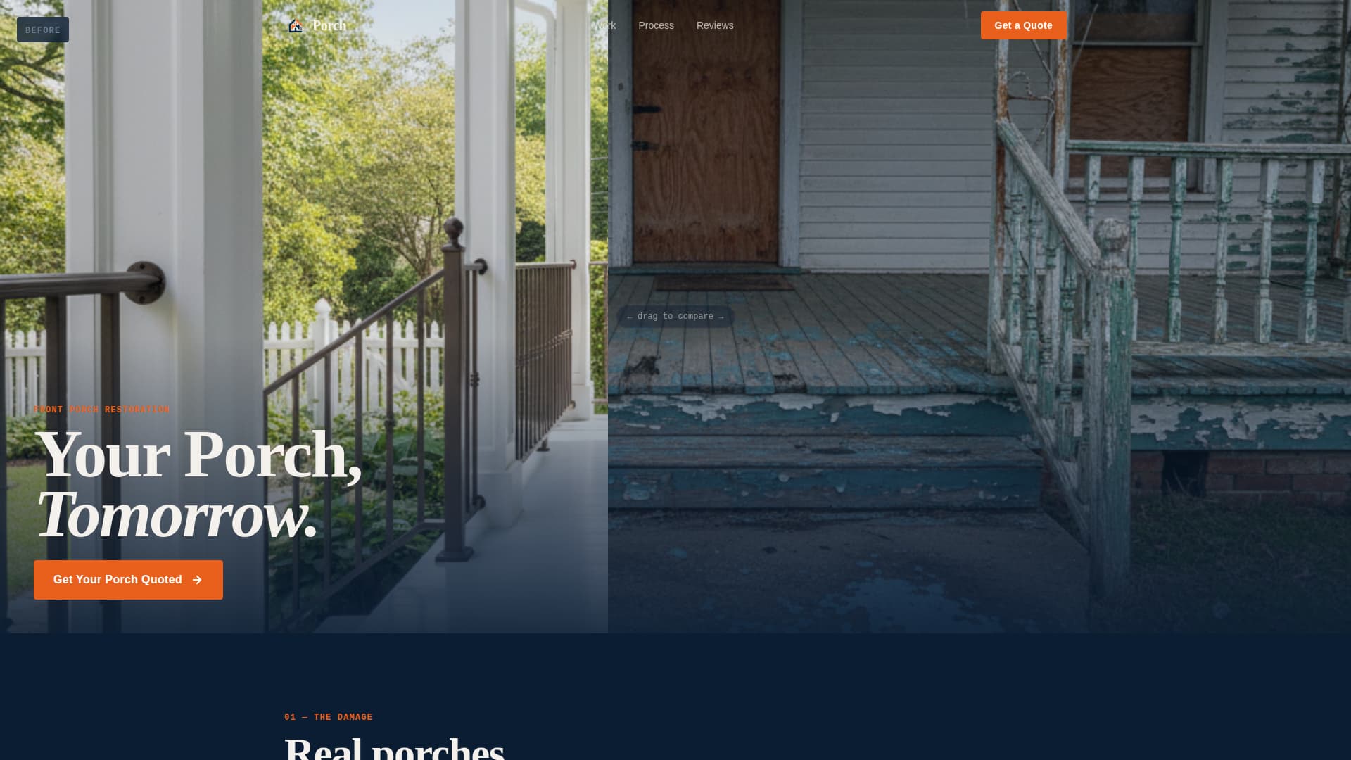 Porch - Proven Renovation Landing Page Template