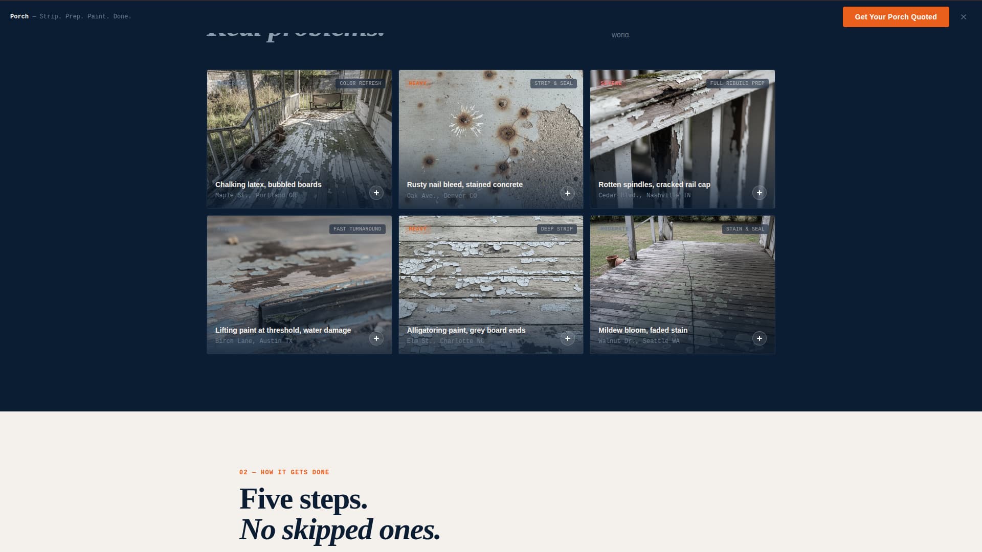 Porch - Proven Renovation Landing Page Template