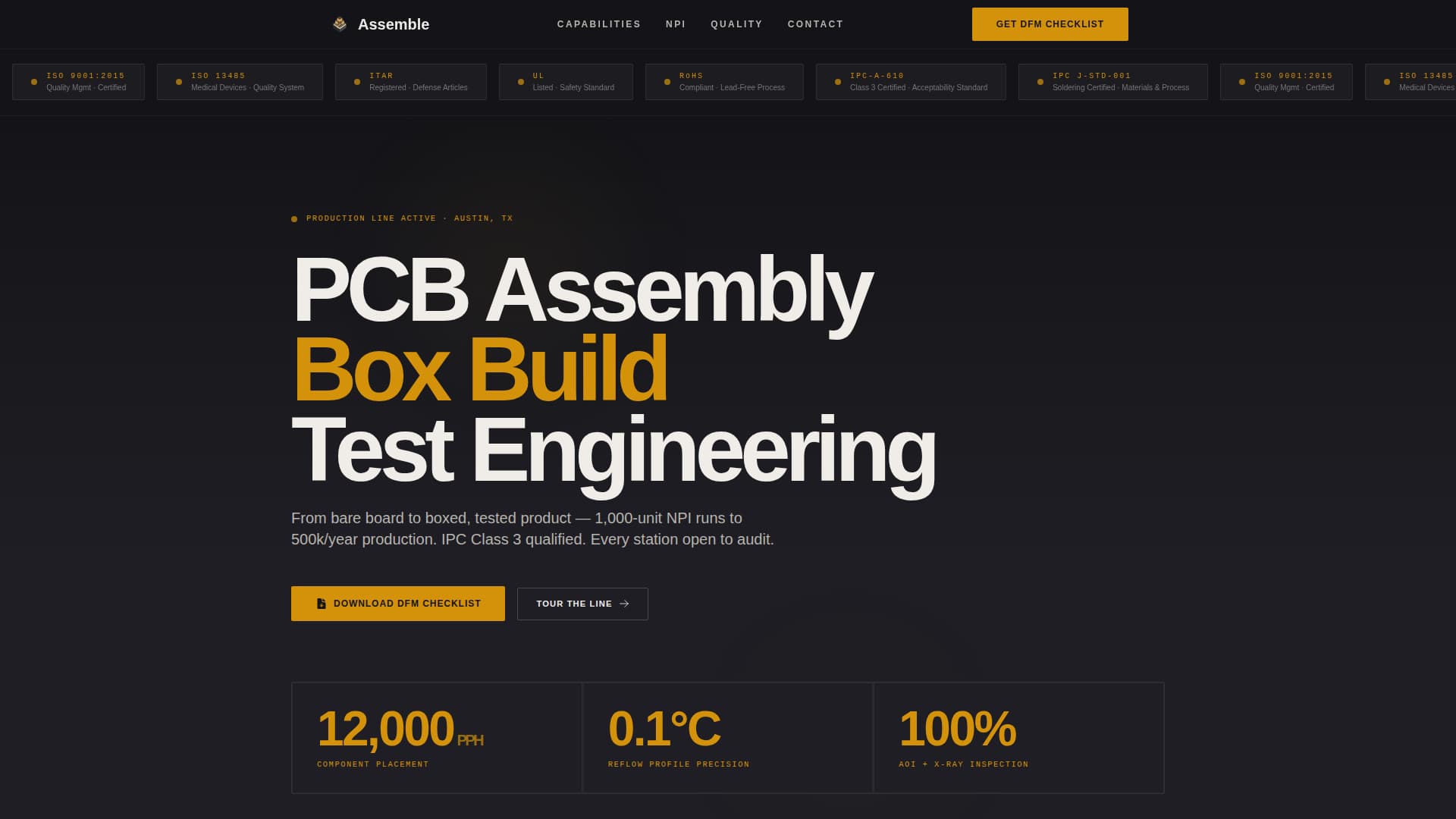 Assemble - Precision Electronics Landing Page Template