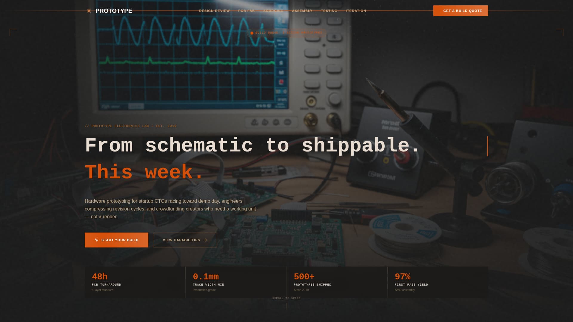 Prototype - Rapid Electronics Landing Page Template